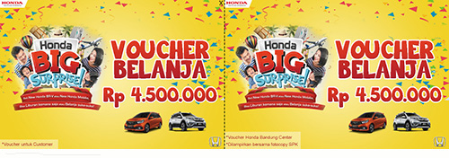 Weekend Sale Honda Bandung Free Voucher @29 Sept 2018